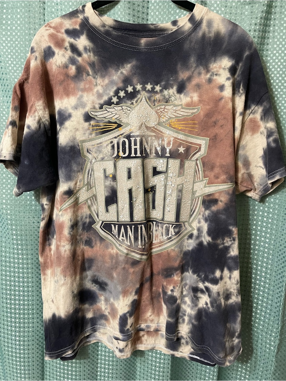 Ash Johnny Cash 'Man in Black' Tie-Dye Tee - Black, Brown, Cream